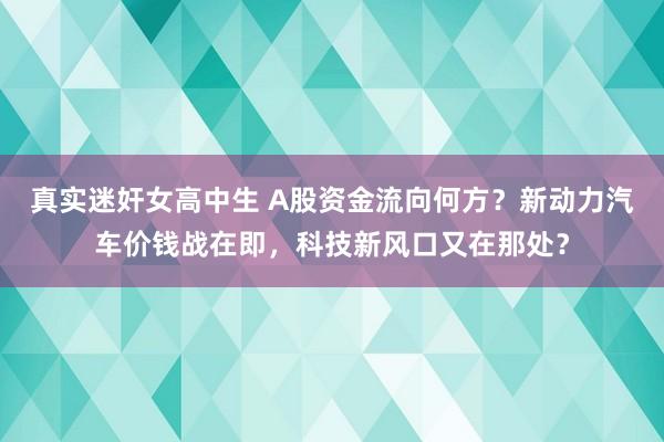 真实迷奸女高中生 A股资金流向何方？新动力汽车价钱战在即，科技新风口又在那处？