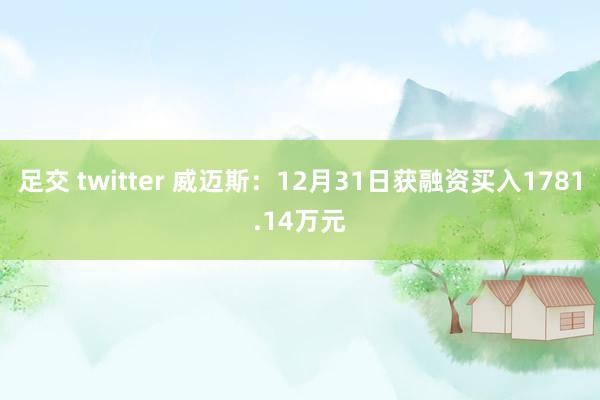 足交 twitter 威迈斯：12月31日获融资买入1781.14万元